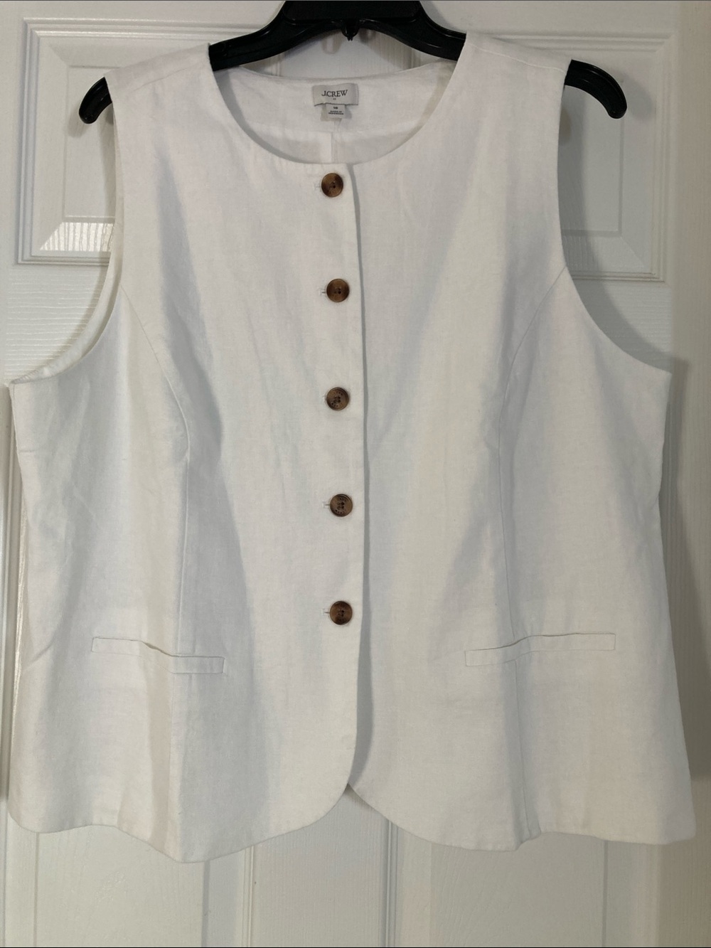 JCrew Factory linen blend button front vest